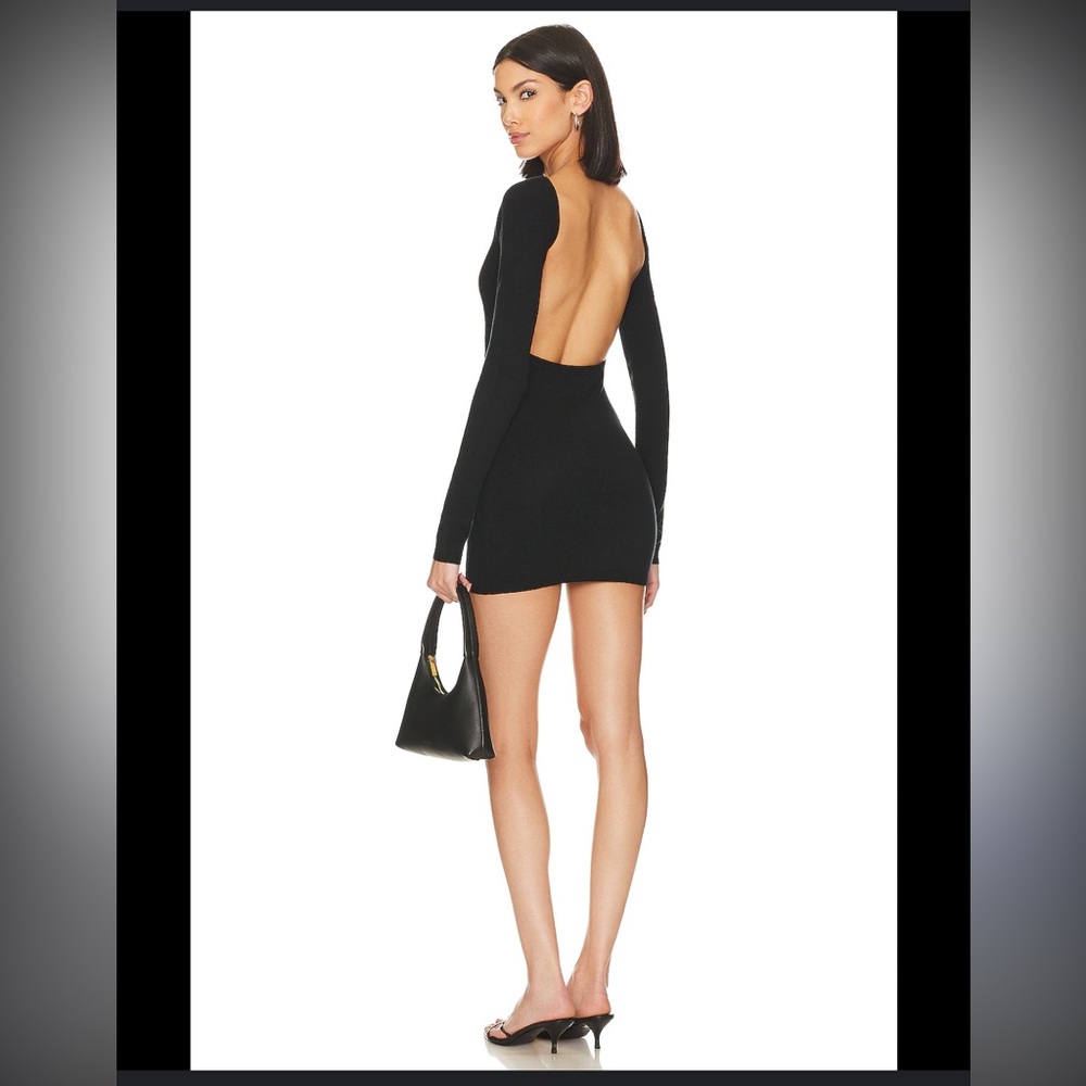 SNDYS XS Elegant Black Knit Mini Dress